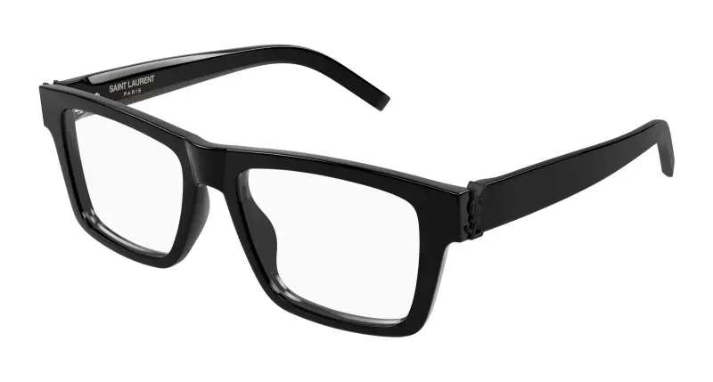 Uomo SL M10_B 005 Montature da vista Acetato Nero Trasparente Squadrata