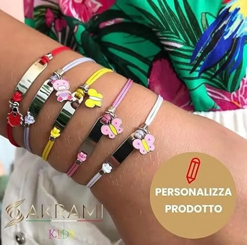 Sakrami Bracciale Argento 925 Bimba Cordoncino Rosso Coccinella Kids Collection + Confezione Regalo Personalizzata - Braccialetto per Nascita Comunione o Battesimo miniatura 2