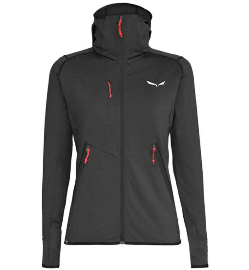 Agner Hybrid PL/DST - felpa in pile con cappuccio - donna Black