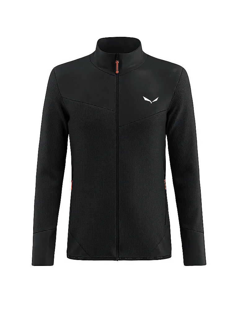 Giacca in pile da uomo Puez Waffle Hoodie nero | S