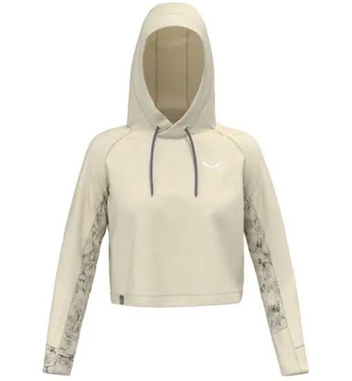 Lavaredo Hemp W Crop Hoody - felpa con cappuccio - donna Beige
