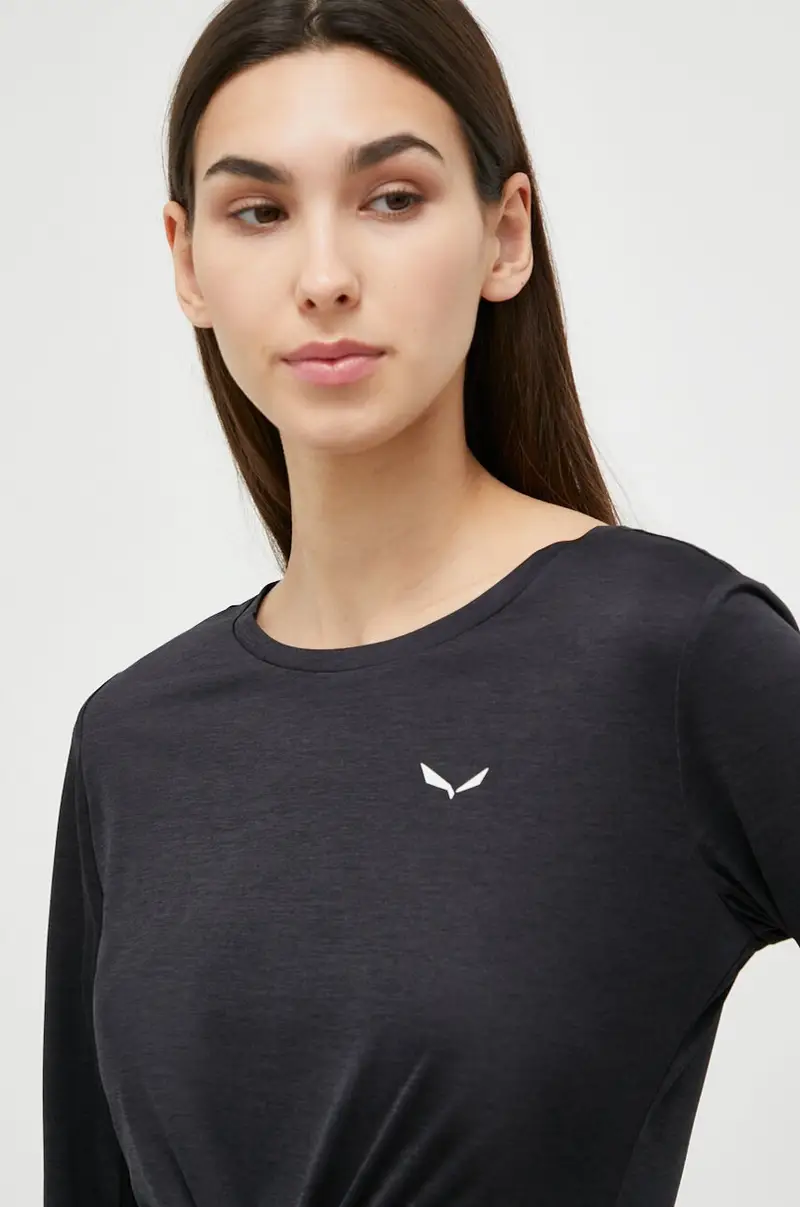 longsleeve funzionale Puez Melange Dry colore nero miniatura 4