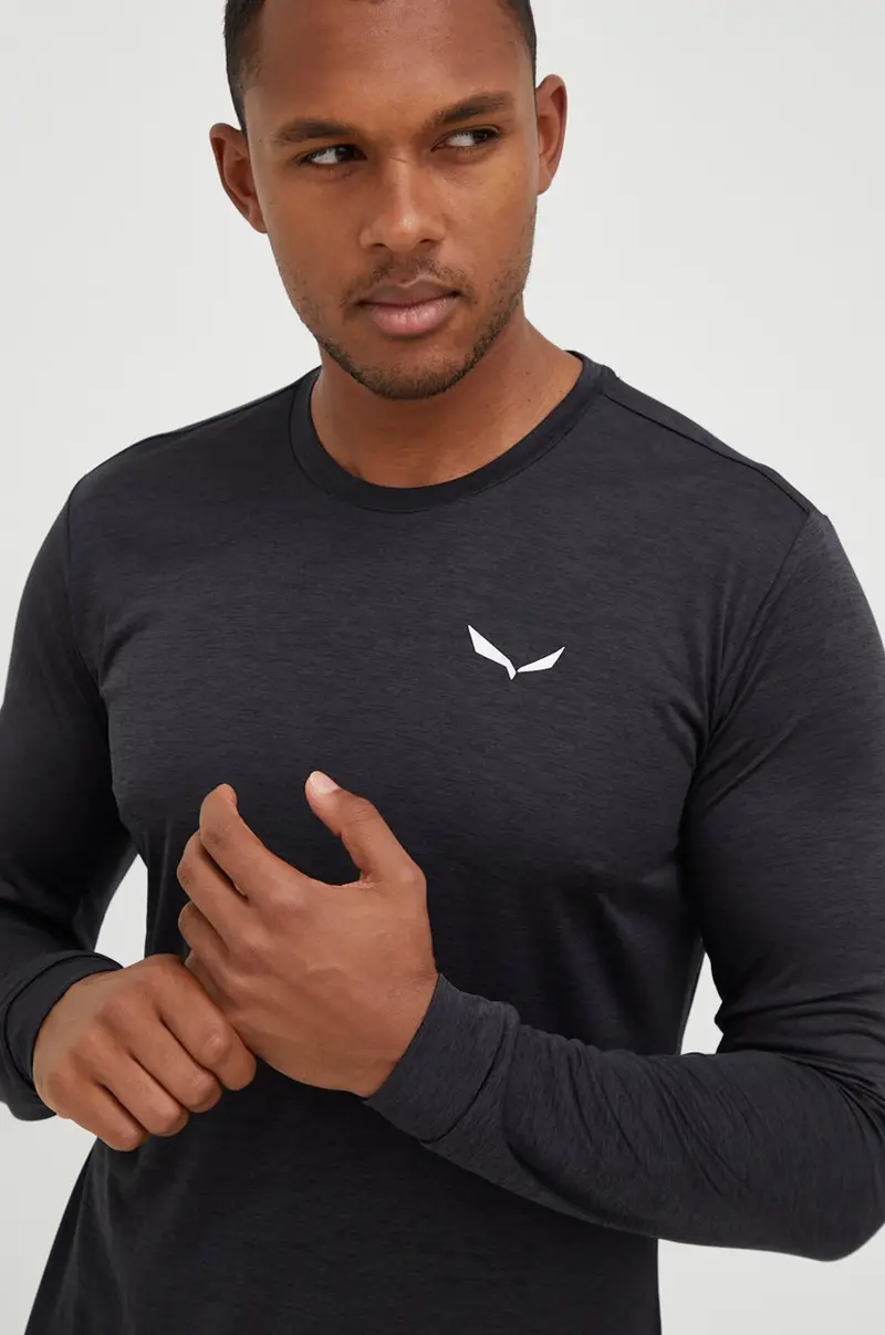 longsleeve sportivo Nero miniatura 4
