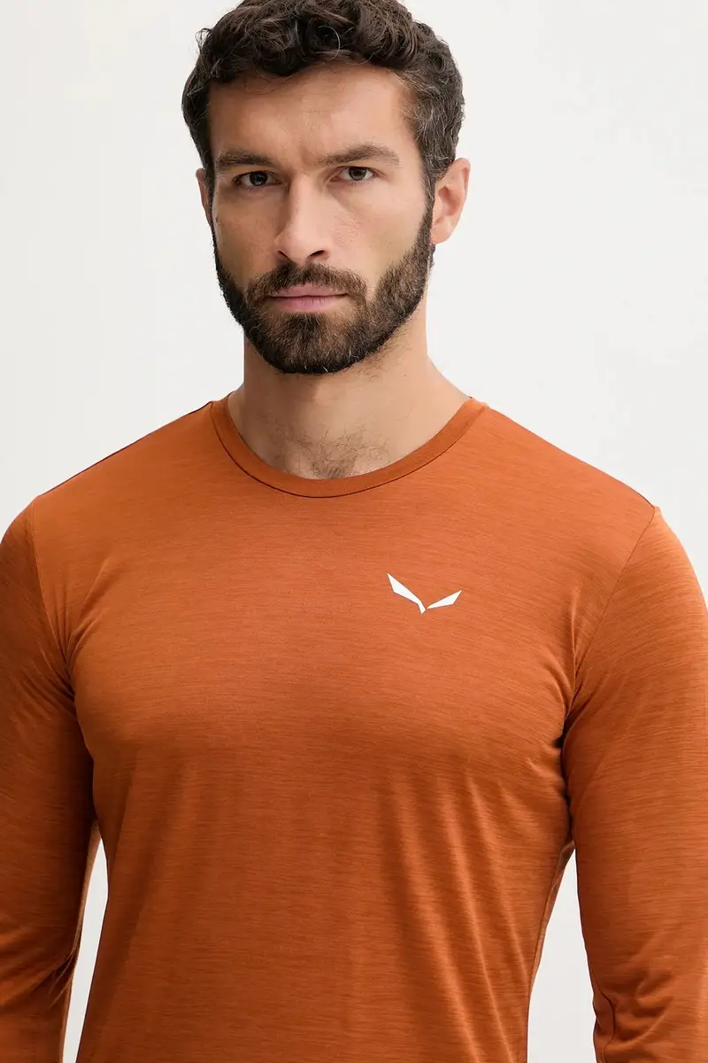 longsleeve sportivo Puez Melange colore blu Arancione miniatura 4