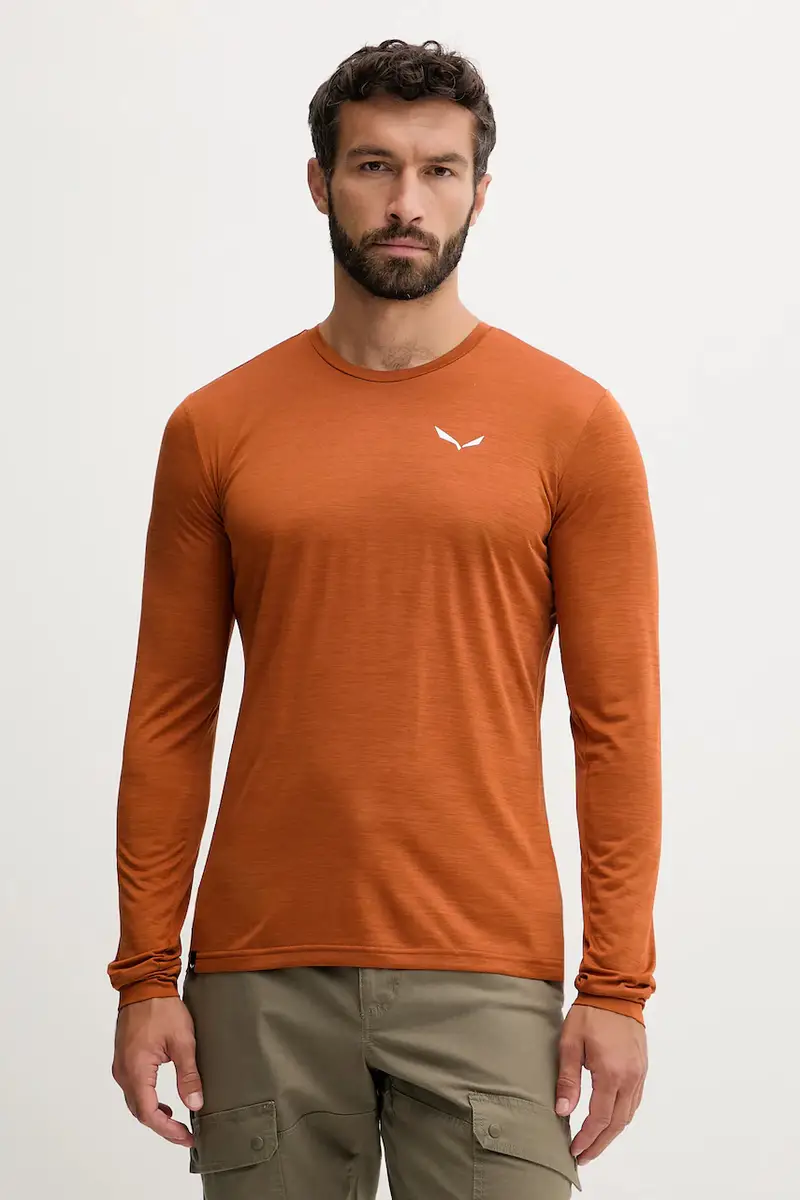 longsleeve sportivo Puez Melange colore blu Arancione