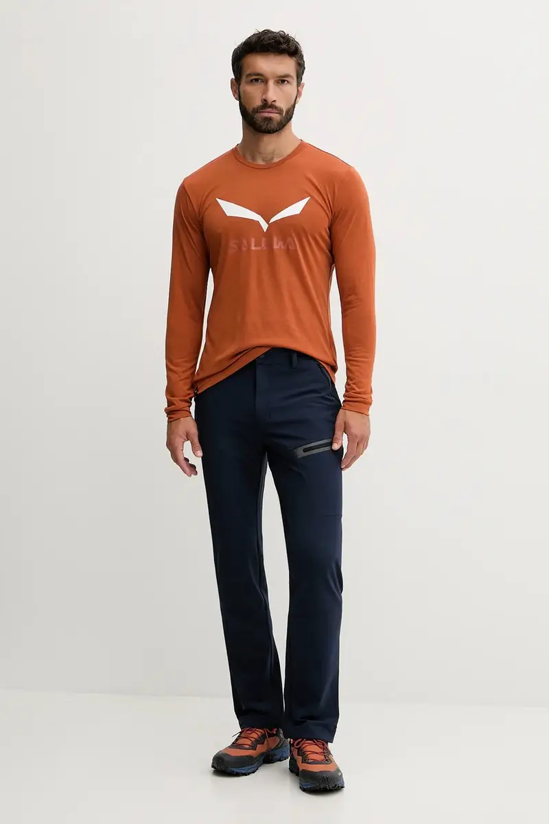 longsleeve sportivo Solidlogo colore verde Arancione miniatura 2