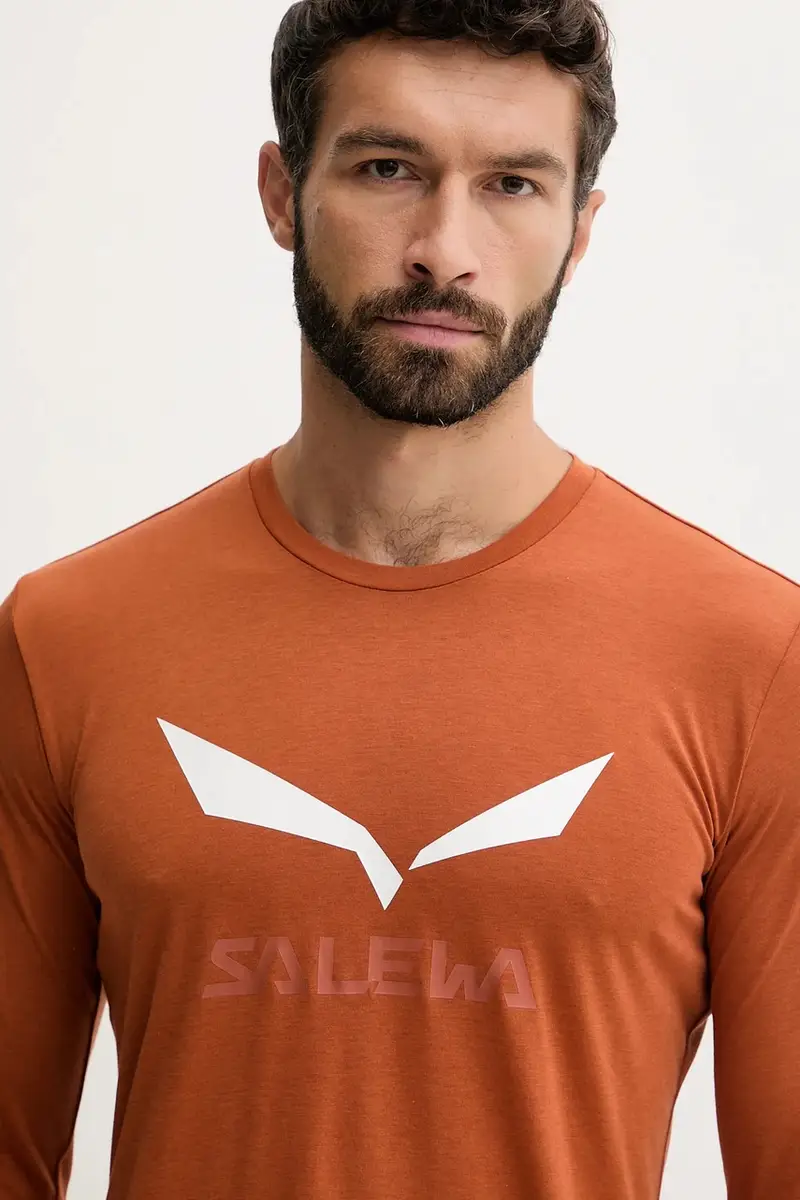 longsleeve sportivo Solidlogo colore verde Arancione miniatura 4