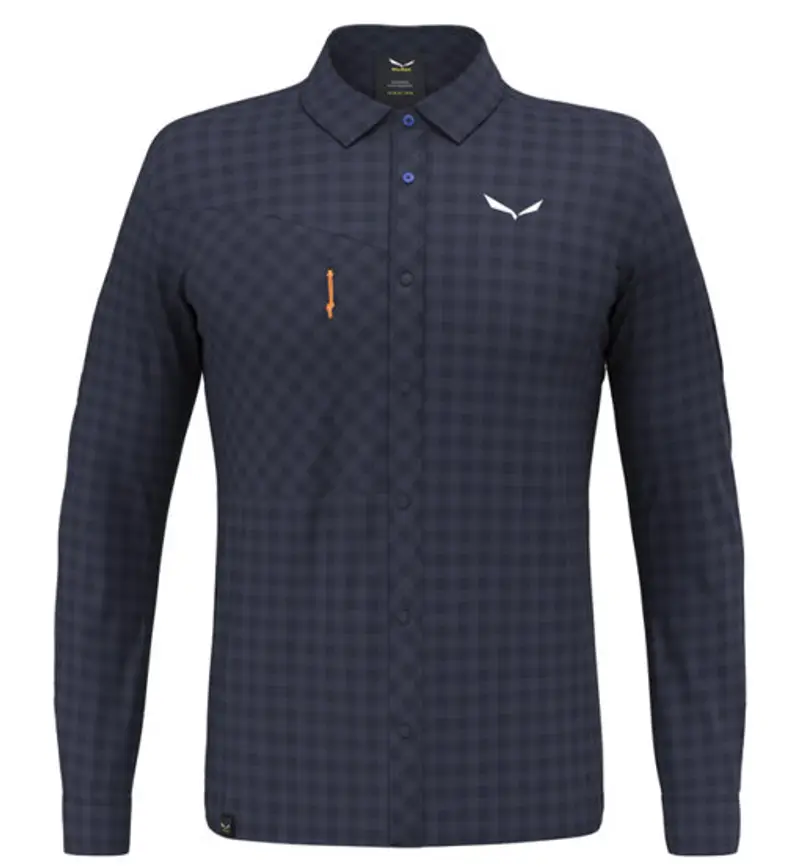Puez Dry M L/S - camicia maniche lunghe - uomo Dark Blue