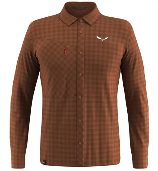 Puez Dry M L/S - camicia maniche lunghe - uomo Dark Brown
