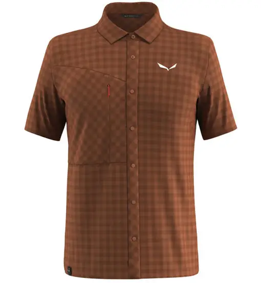 Puez Dry M S/S - camicia a maniche corte - uomo Dark Brown