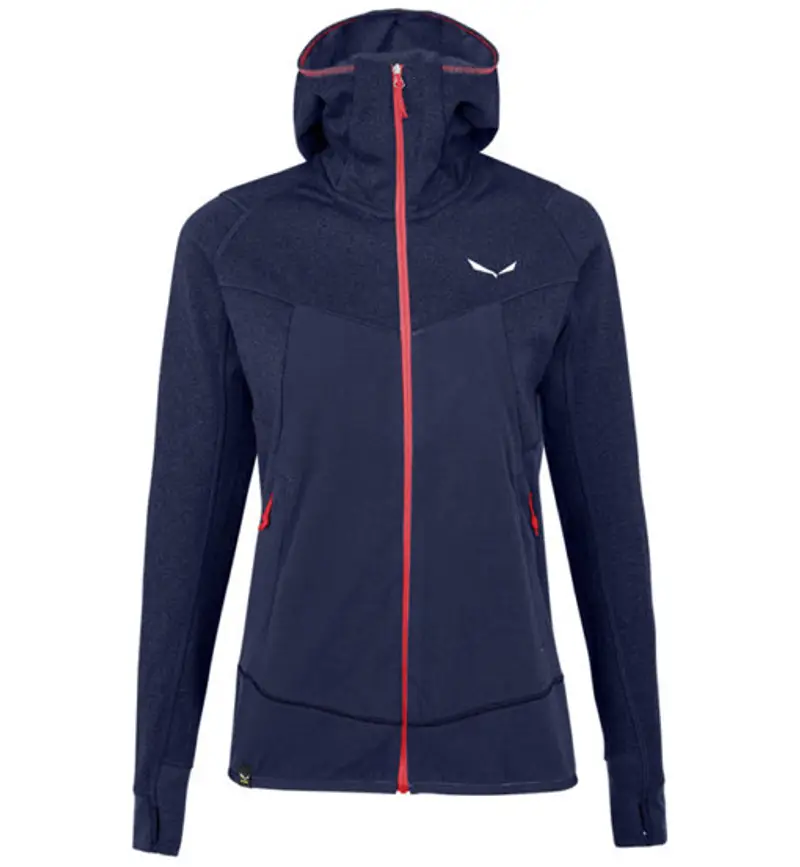 Puez Hybrid - felpa in pile con cappuccio - donna Dark Blue