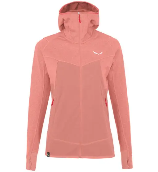 Puez Hybrid - felpa in pile con cappuccio - donna Light Pink