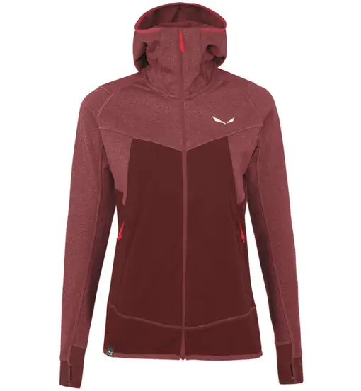 Puez Hybrid W - felpa in pile con cappuccio - donna Red