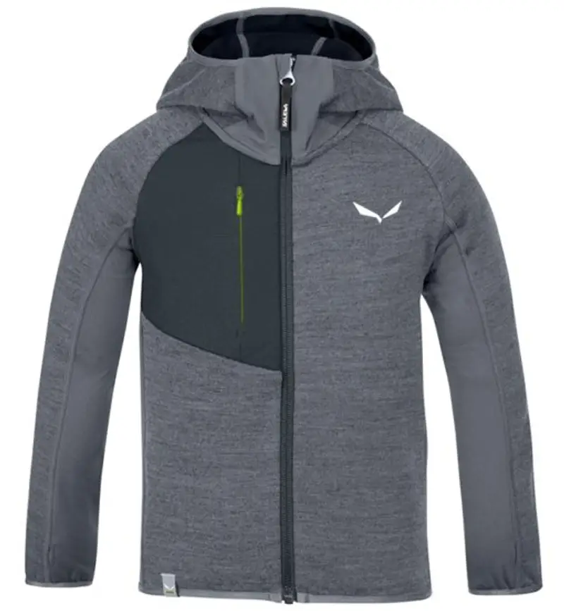 Puez Melange PL - felpa in pile con cappuccio - bambino Dark Grey