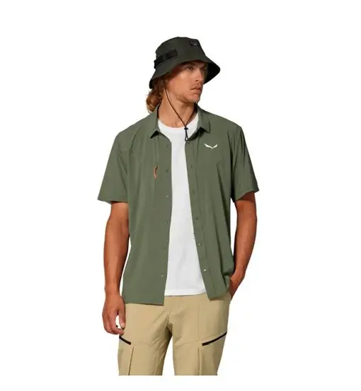 Puez S/S M - camicia a maniche corte - uomo Green