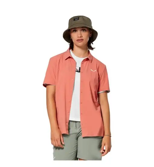 Puez S/S W - camicia a maniche corte - donna Dark Pink
