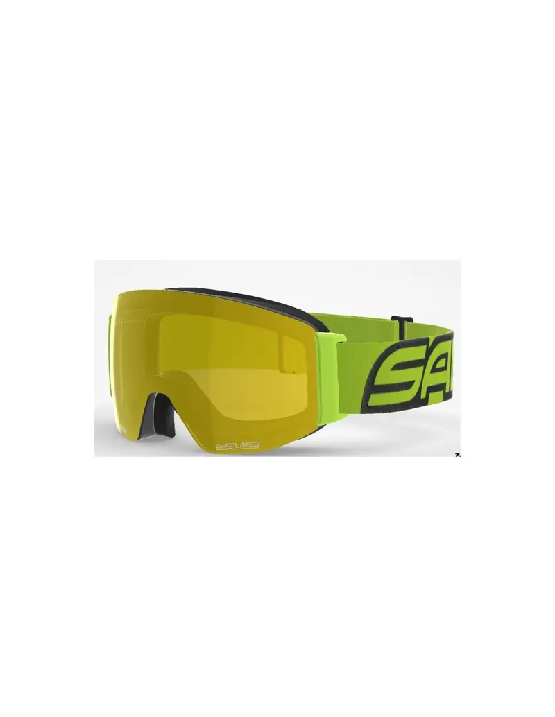 Maschera da sci SALICE 104DARWF OTG Nero/Lime lente Antifog RW Giallo
