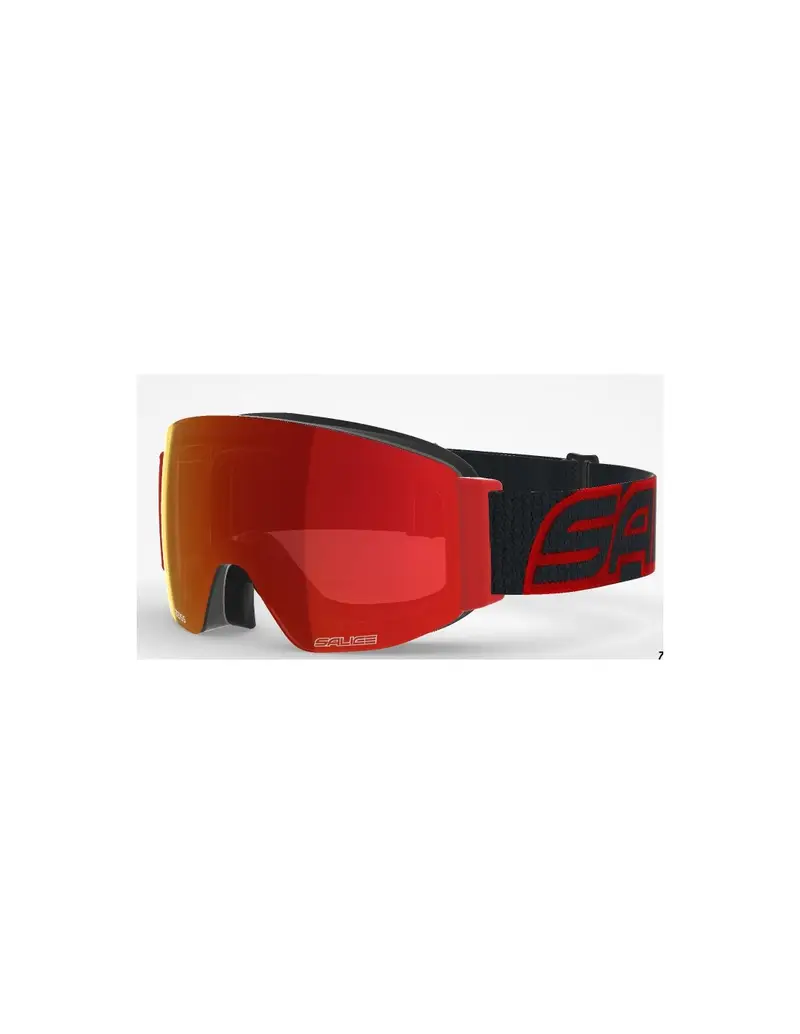 Maschera da sci SALICE 104DARWF OTG Nero/Rosso lente Antifog RW Rosso