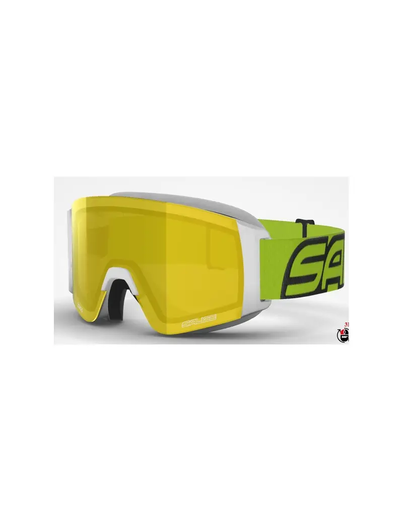 Maschera da sci SALICE 105DARWF OTG Bianco/Lime lente Antifog RW Giallo