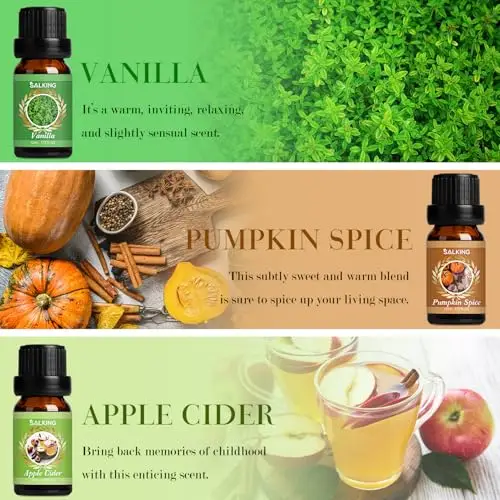 SALKING Oli Essenziali Autunnali per Diffusori 6x10ml, Set di Olio Essenziale Puri per Aromaterapia e Massaggi miniatura 3