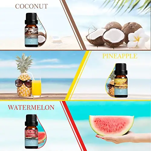 SALKING Oli Essenziali Estate per Diffusori 6x10ml, Set di Olio Essenziale Puri per Aromaterapia - Cocco, Ananas miniatura 3