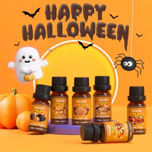 SALKING Oli Essenziali Halloween per Diffusori 6x10ml, Set di Olio Essenziale Puri per Aromaterapia - Torta di Zucca miniatura 2