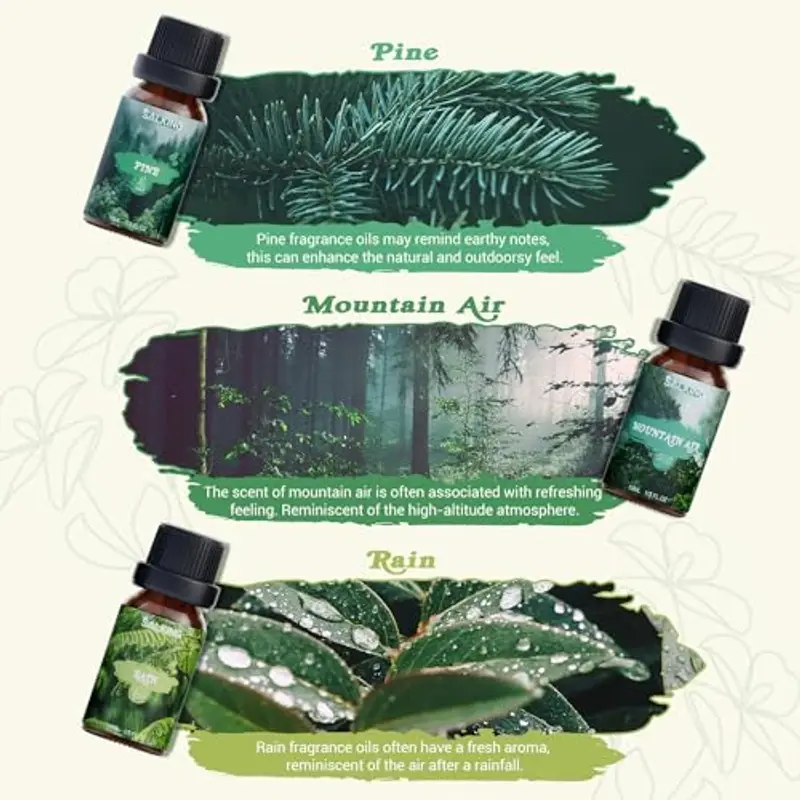 SALKING Oli Essenziali Natura per Diffusori 6x10ml, Set di Olio Essenziale Puri per Aromaterapia e Massaggi - Pino miniatura 3