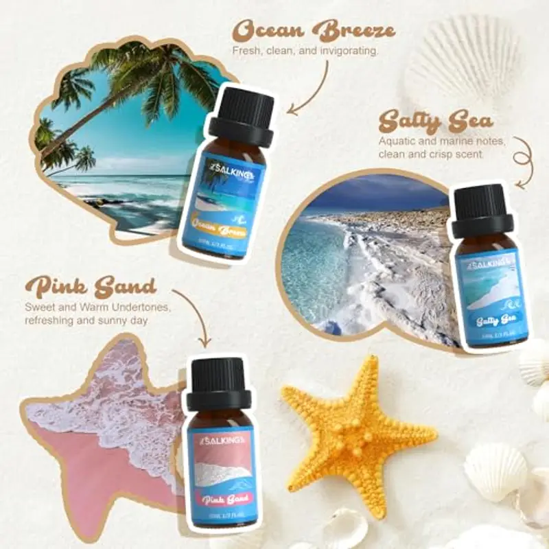 SALKING Oli Essenziali Surf e sabbia per Diffusori 6x10ml, Set di Olio Essenziale Puri per Aromaterapia e Massaggi miniatura 3