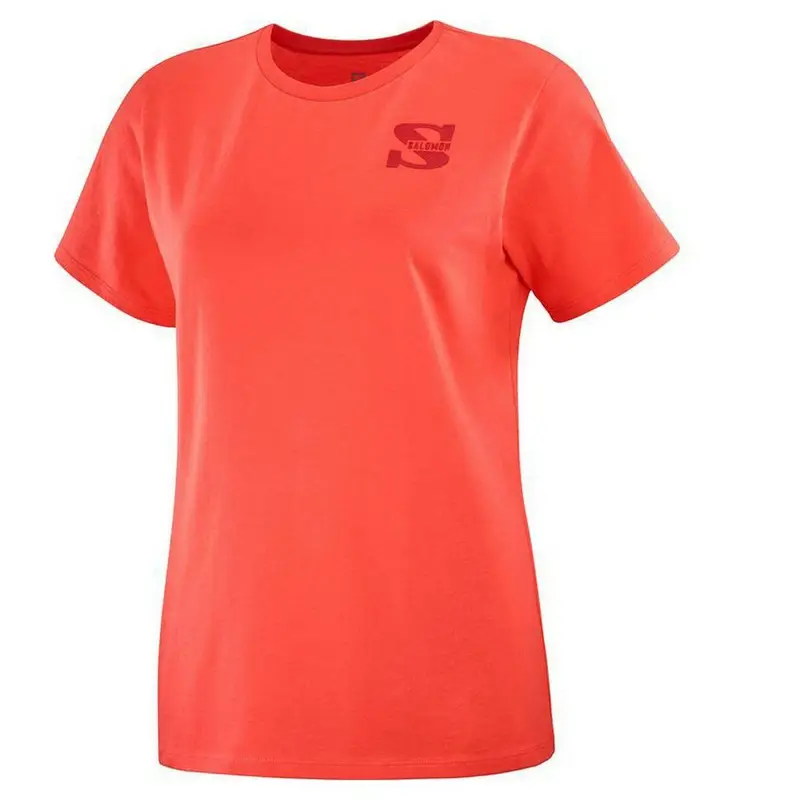 Maglia a Maniche Corte Uomo Salomon Outlife Small Logo Rosso | Salomon Arancione