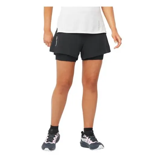Sense Aero 2In1 W - pantaloni trail running - donna Black
