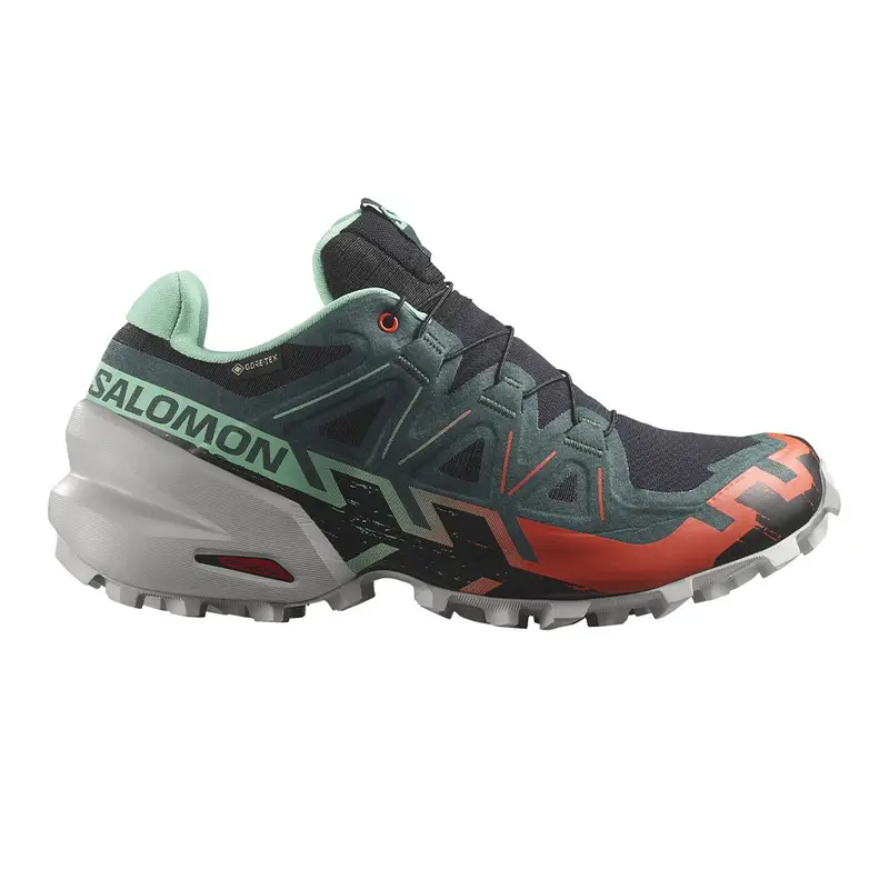 Speedcross 6 GORE-TEX Nero Verde Rosso - Scarpe Trail Running Donna EUR 39 1/3 / UK 6