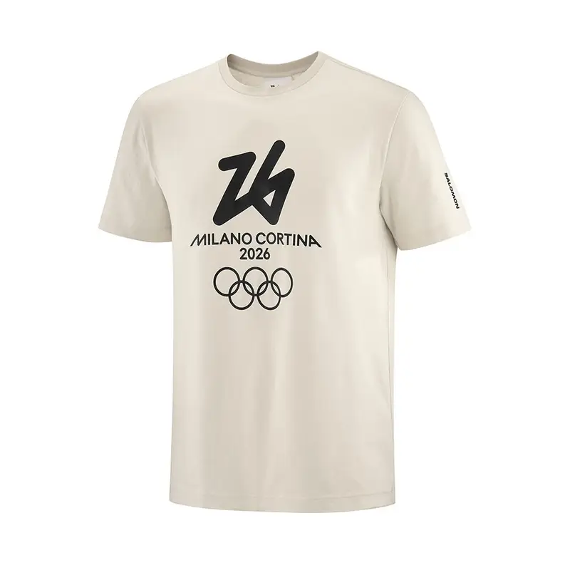 T-Shirt Milano Cortina 2026 Olympic Logo Bianco Beige Uomo XXS