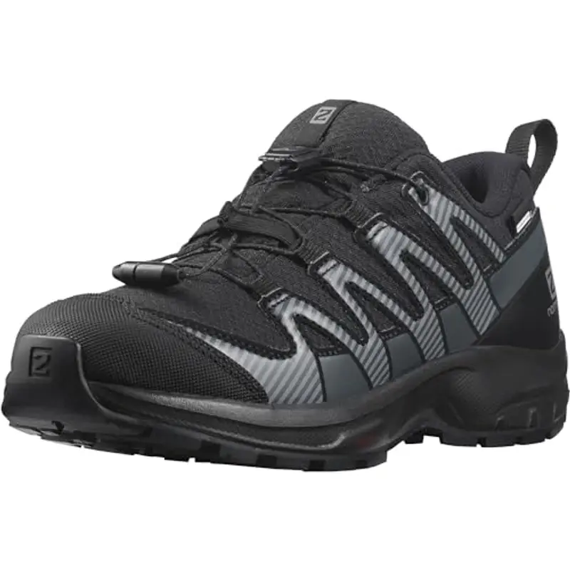 Salomon XA PRO V8 CLIMASALOMON Waterproof, Scarpe da Trail Running Unisex - Bambini e Ragazzi, Black/Black/Ebony, 32 EU