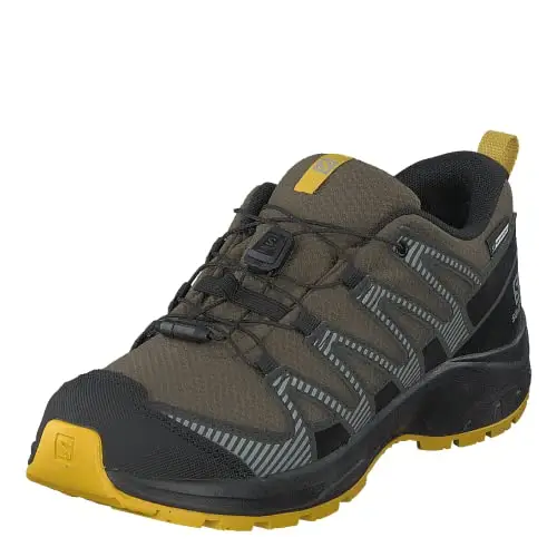 Salomon XA PRO V8 CSWP J, Scarpe da Trail Running Unisex - Bambini e Ragazzi, Olive Night Black Sulphur, 34 EU miniatura 3