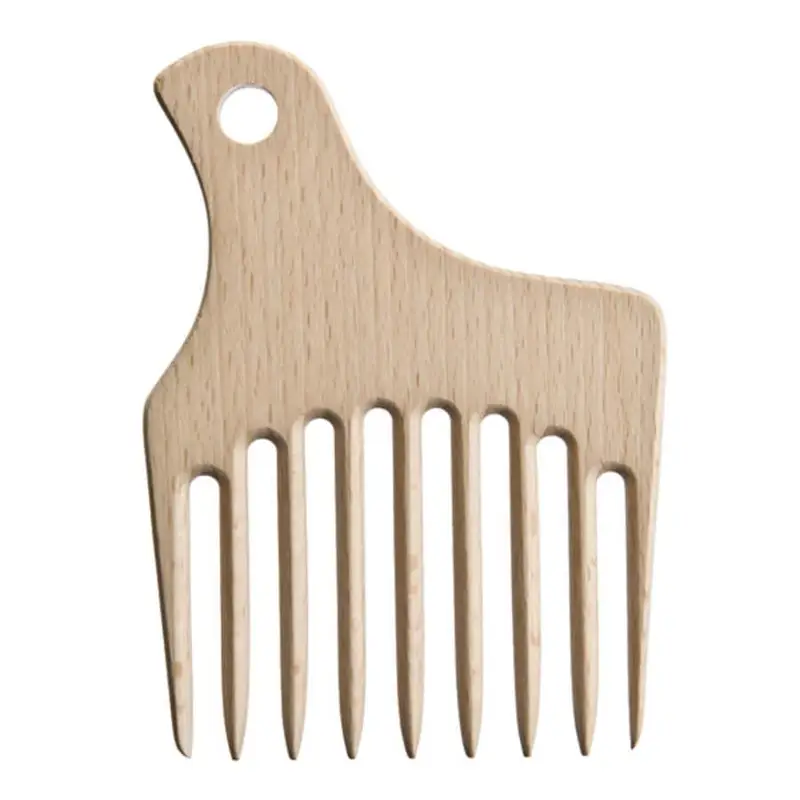 Pettine in Legno Afro Denti Arrotondati