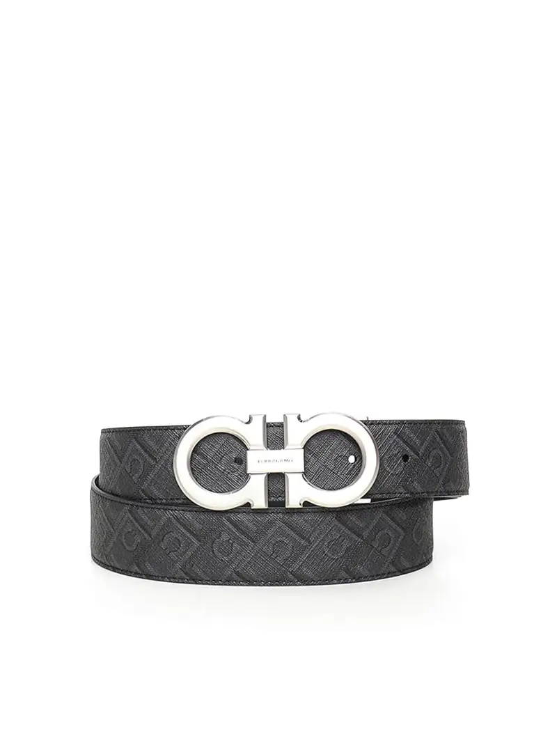 Cintura Gancini reversibile Nero