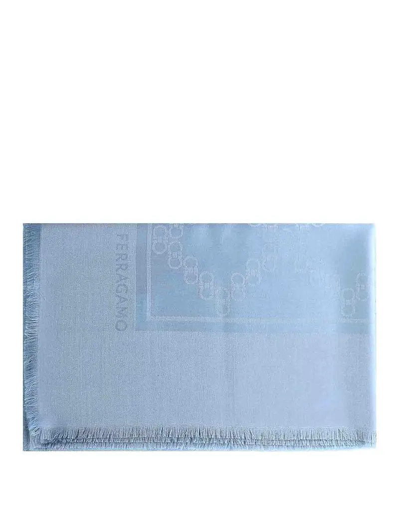 Stola In Lana E Seta Blu