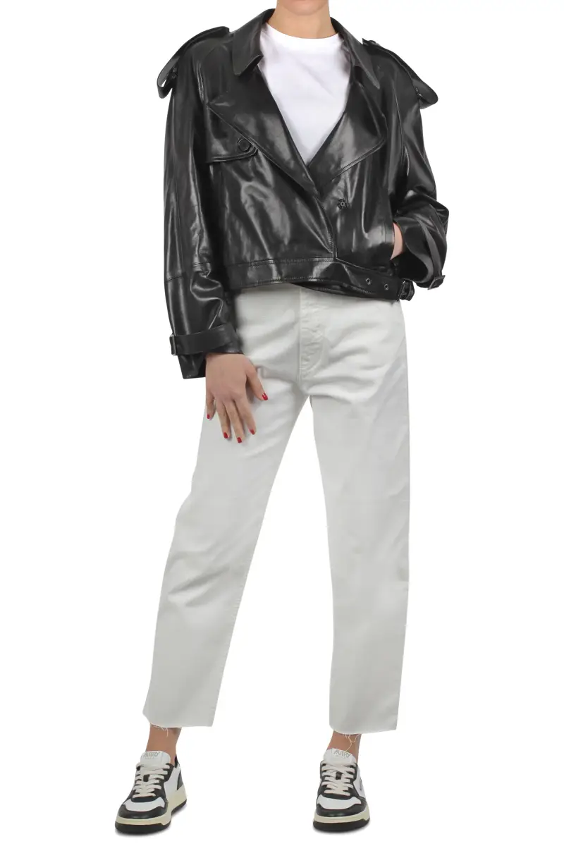 Giubbotto di pelle - 430404 - Nero miniatura 2