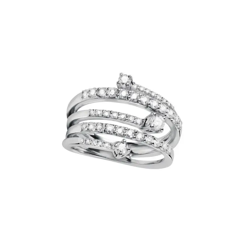 Anello - Anello In Oro Bianco E Diamanti - Salvini miniatura 2