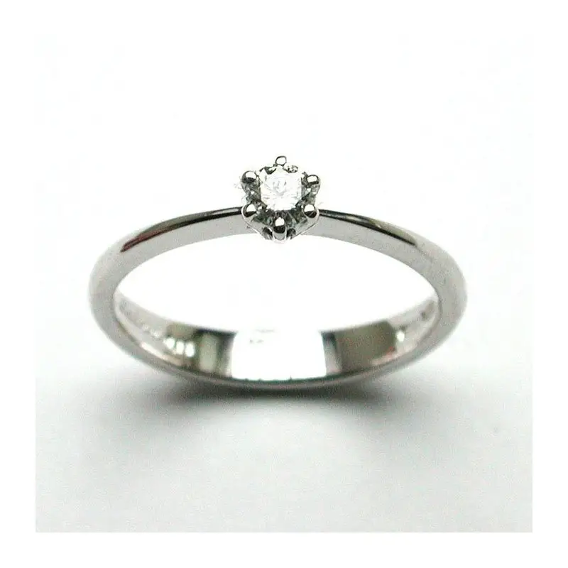 Anello In Oro Bianco Con Diamante - Albatros - Salvini