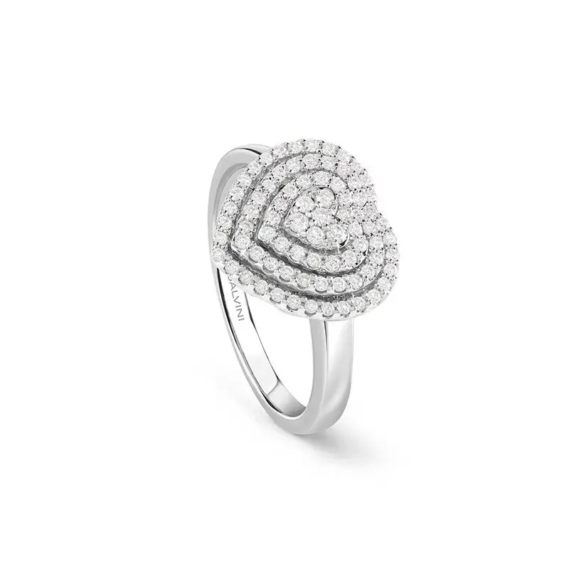 Anello In Oro Bianco Con Diamante - Bagliori - Salvini