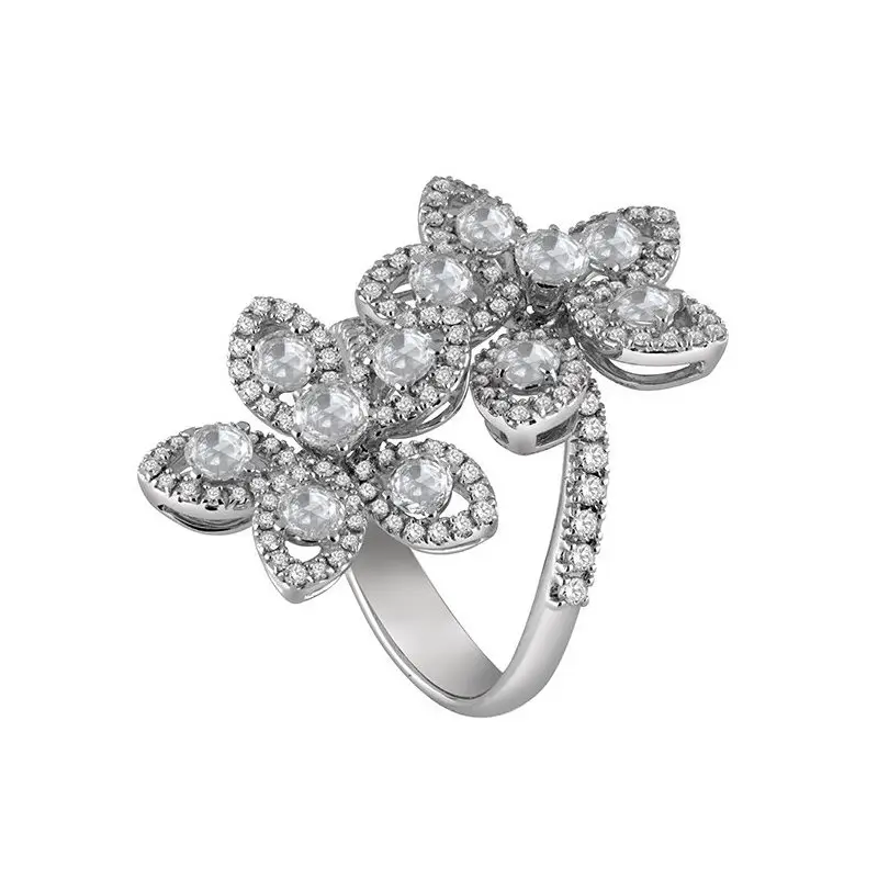 Anello In Oro Bianco Con Diamante - Flora S - Salvini