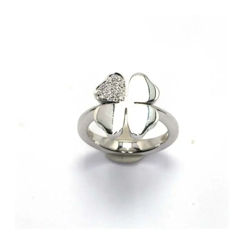 Anello In Oro Bianco Con Diamante - Quadrifoglio S - Salvini