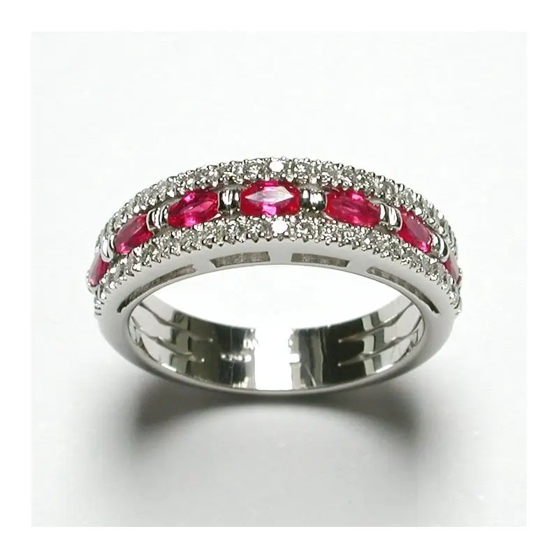 Anello In Oro Bianco Con Diamante/Rubino - Calipso - Salvini