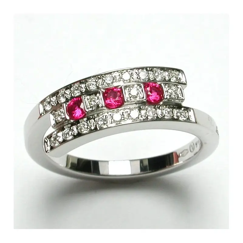 Anello In Oro Bianco Con Diamante/Rubino - Salvini