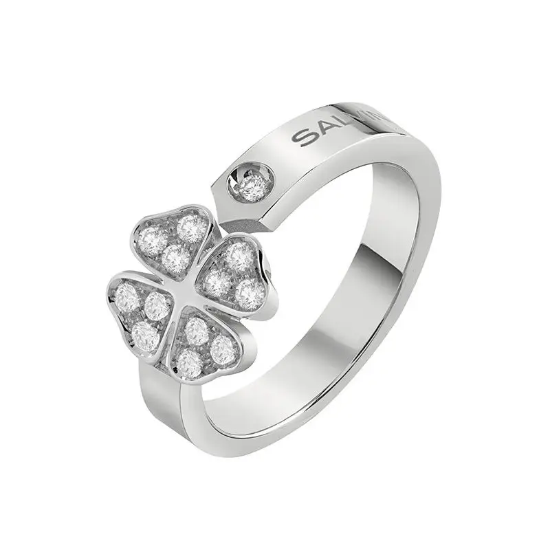 Anello In Oro Bianco Con Diamante - Salvini