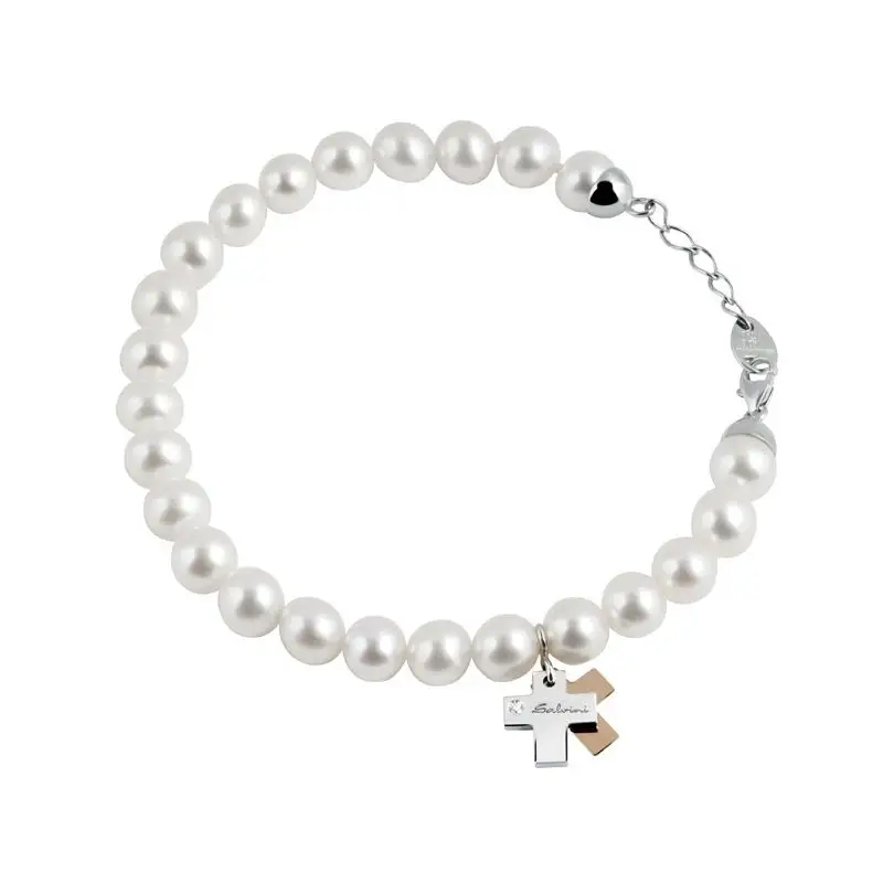 Bracciale In Oro Bianco/Rosa Con Diamante - Minimal - Salvini