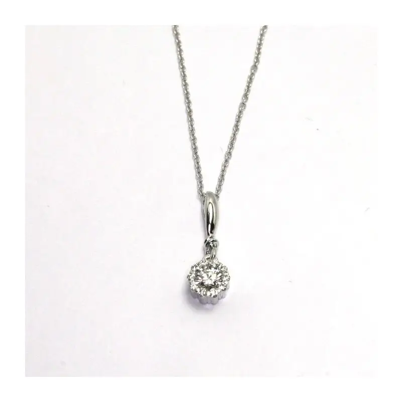 Collierino In Oro Bianco Con Diamante - Corolla S - Salvini