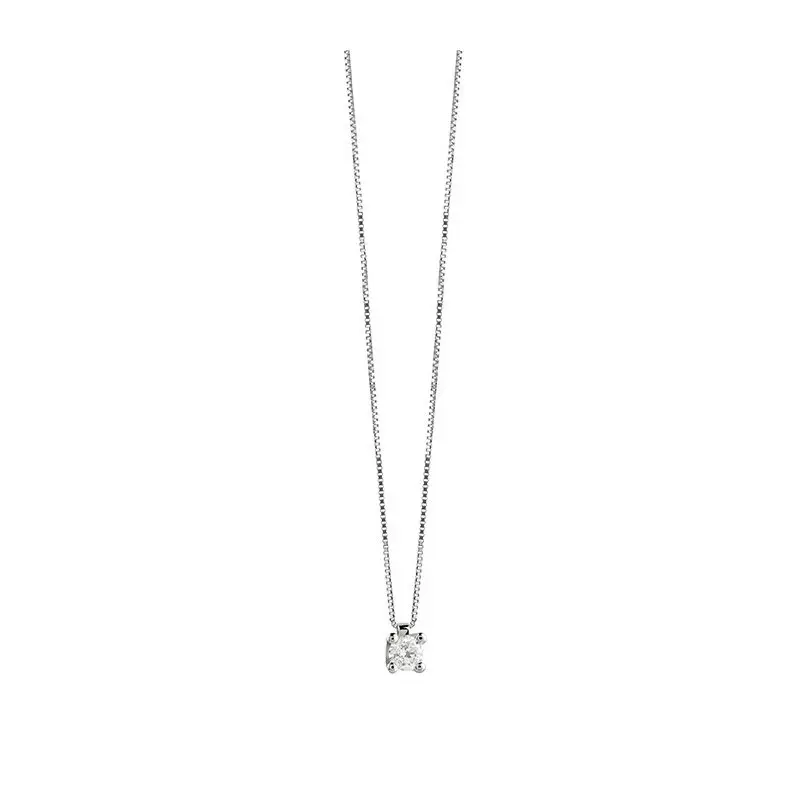 Collierino In Oro Bianco Con Diamante - Virginia - Salvini