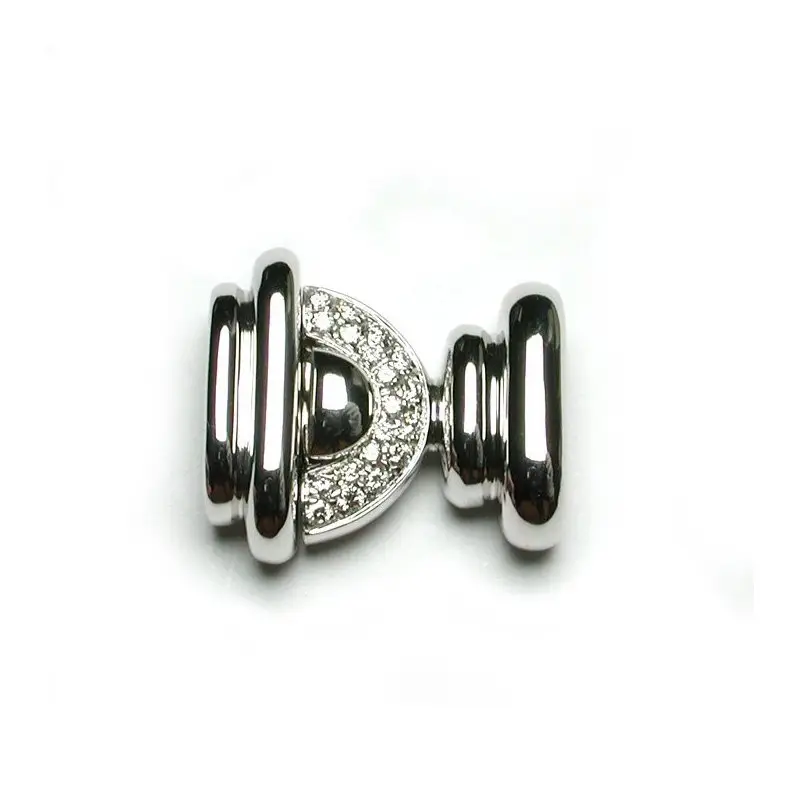 Fermaglio In Oro Bianco Con Diamante - Chiusure Piu Fili - Salvini